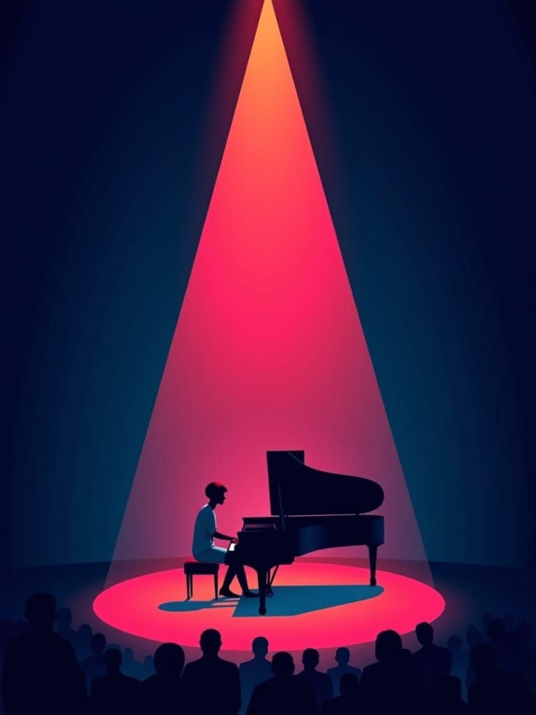 Surreal Stage Performance in Minimalist Style