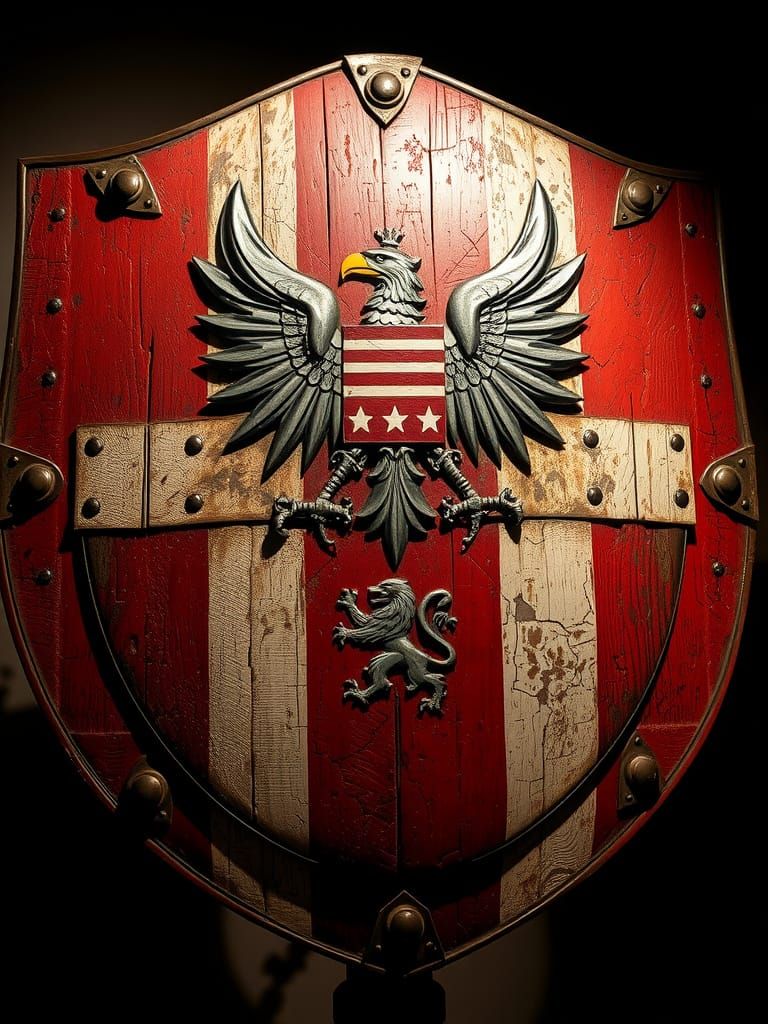 Distressed Polish Shield in Golden Light