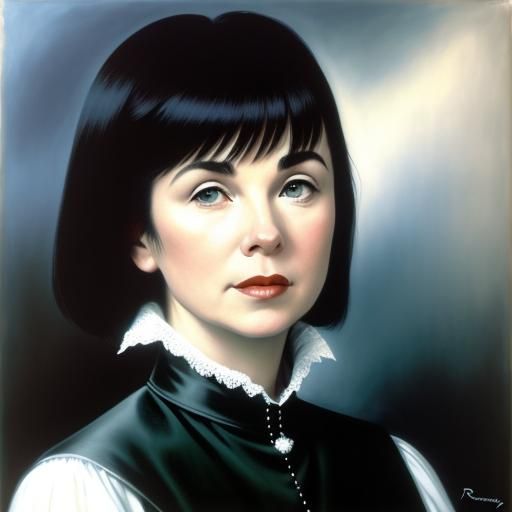 Louise Brooks as Joan of Arc: Surrealist Oil Painting