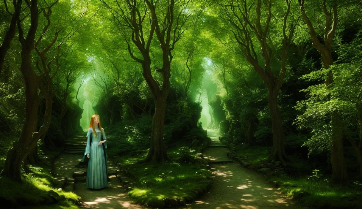 Karen Gillan as Galadriel in Rivendell Woods