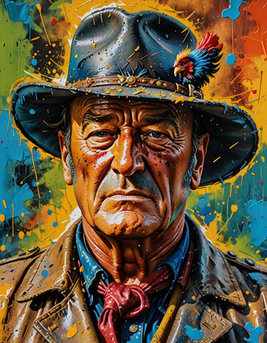 John Wayne as Rooster Cogburn in Street Art