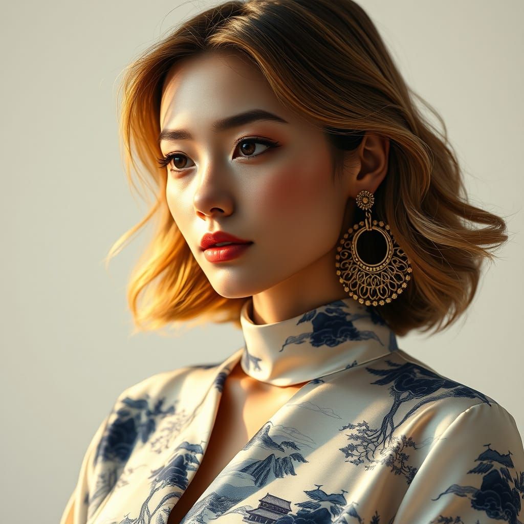 Hyperrealistic Fashion Illustration in Cinematic Photography...