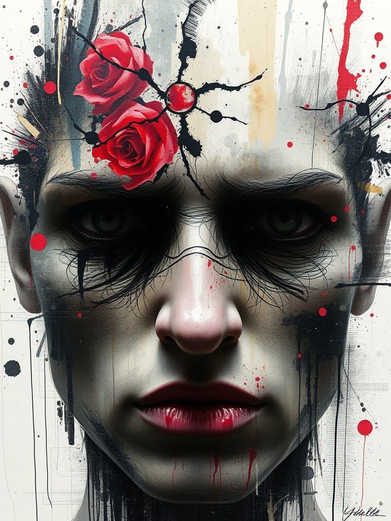 Expressive Portrait of Sorrowful Beauty