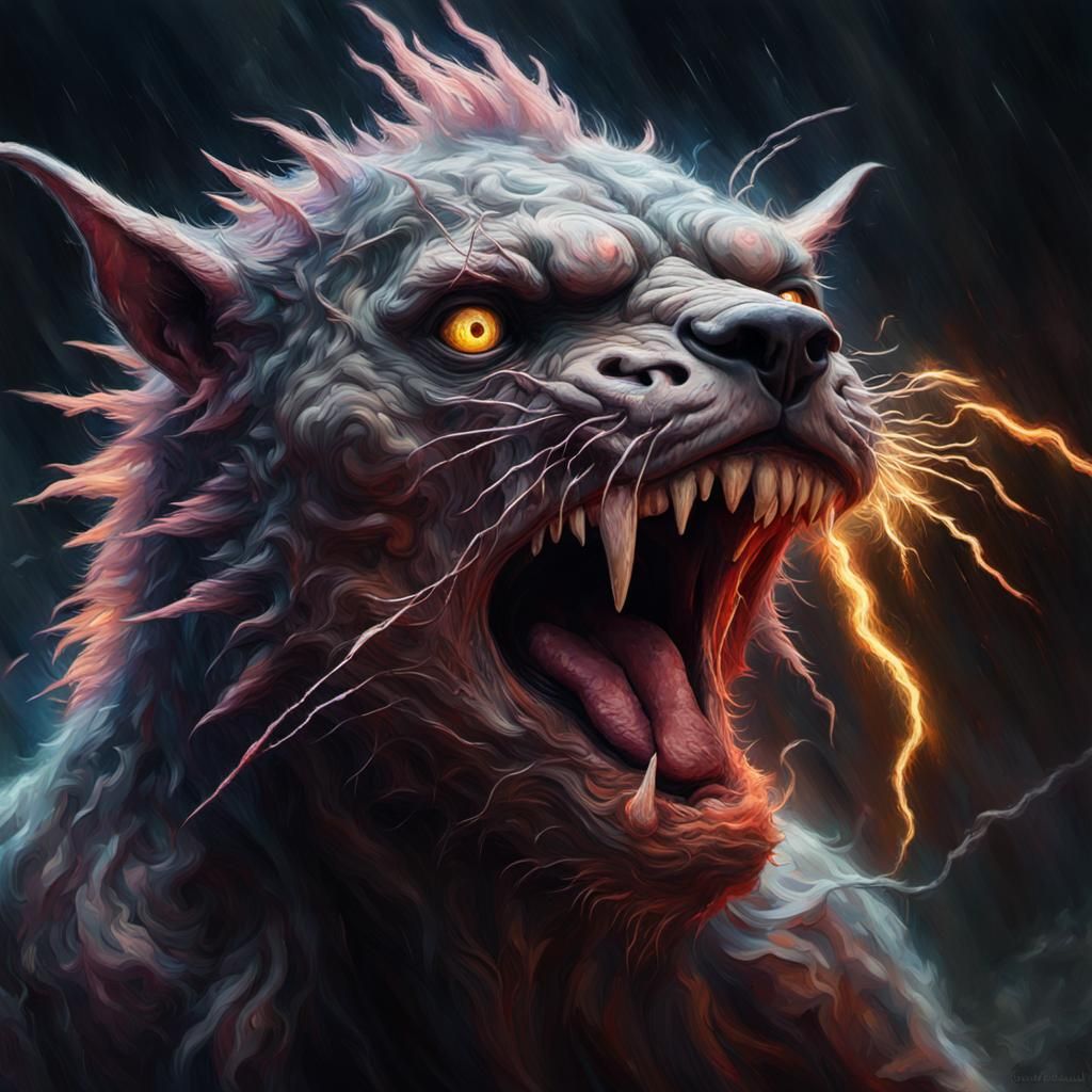 Grotesque Animal in Gothic Impressionist Style