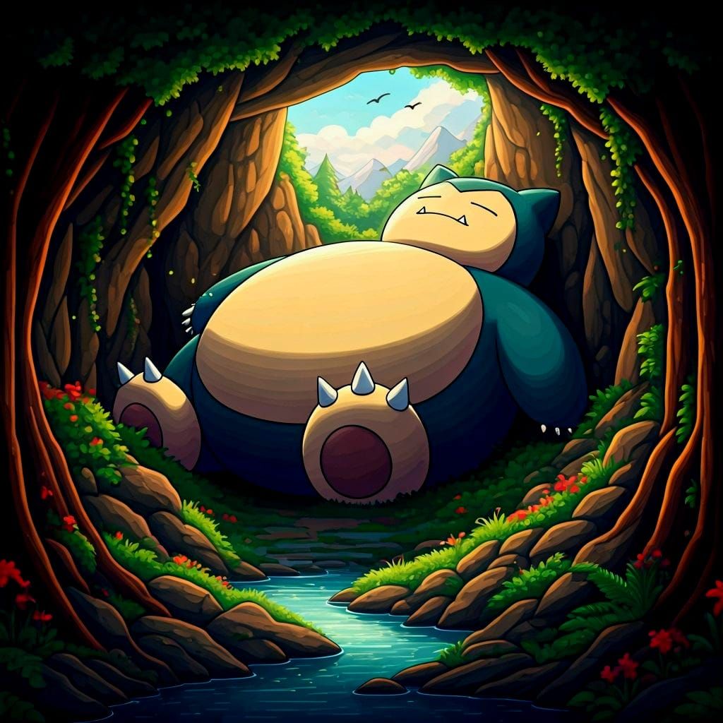 “Snorlax Blocking the Cave”