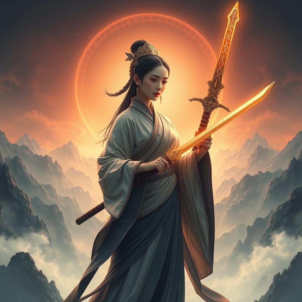 A fantastic, surreal painting capturing the essence of spiri...