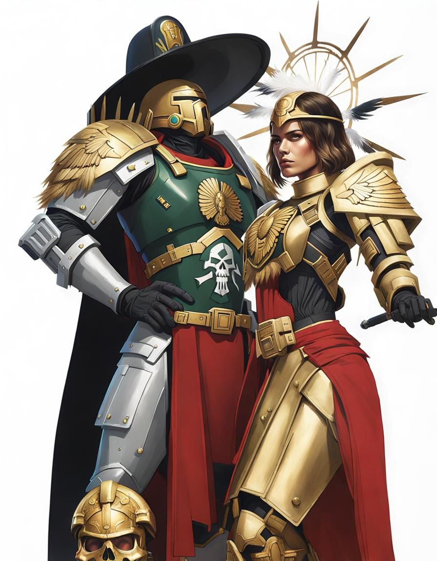 Female Space Marine in Aztec Armor, Octane Render