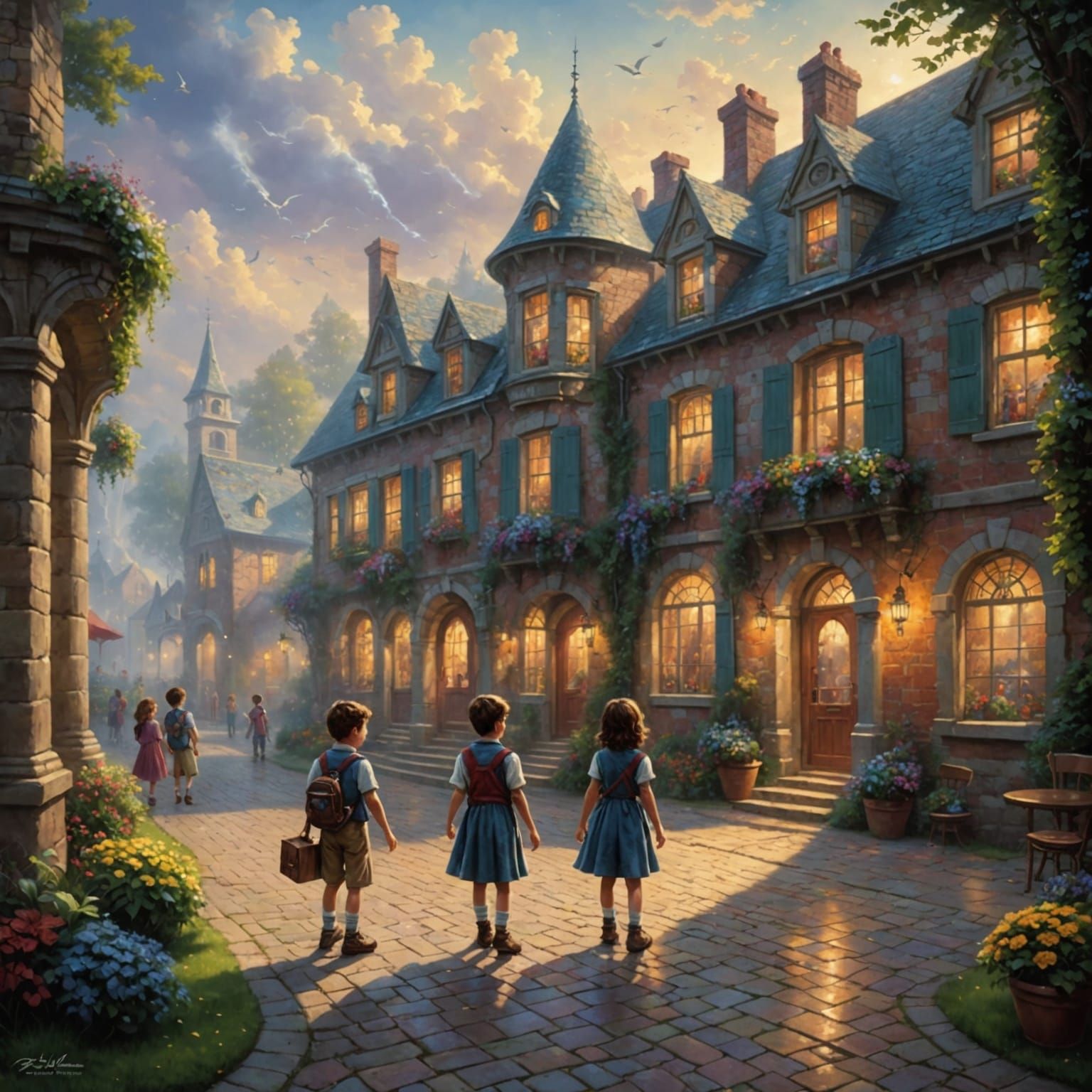 Whimsical Morning at the Schoolyard