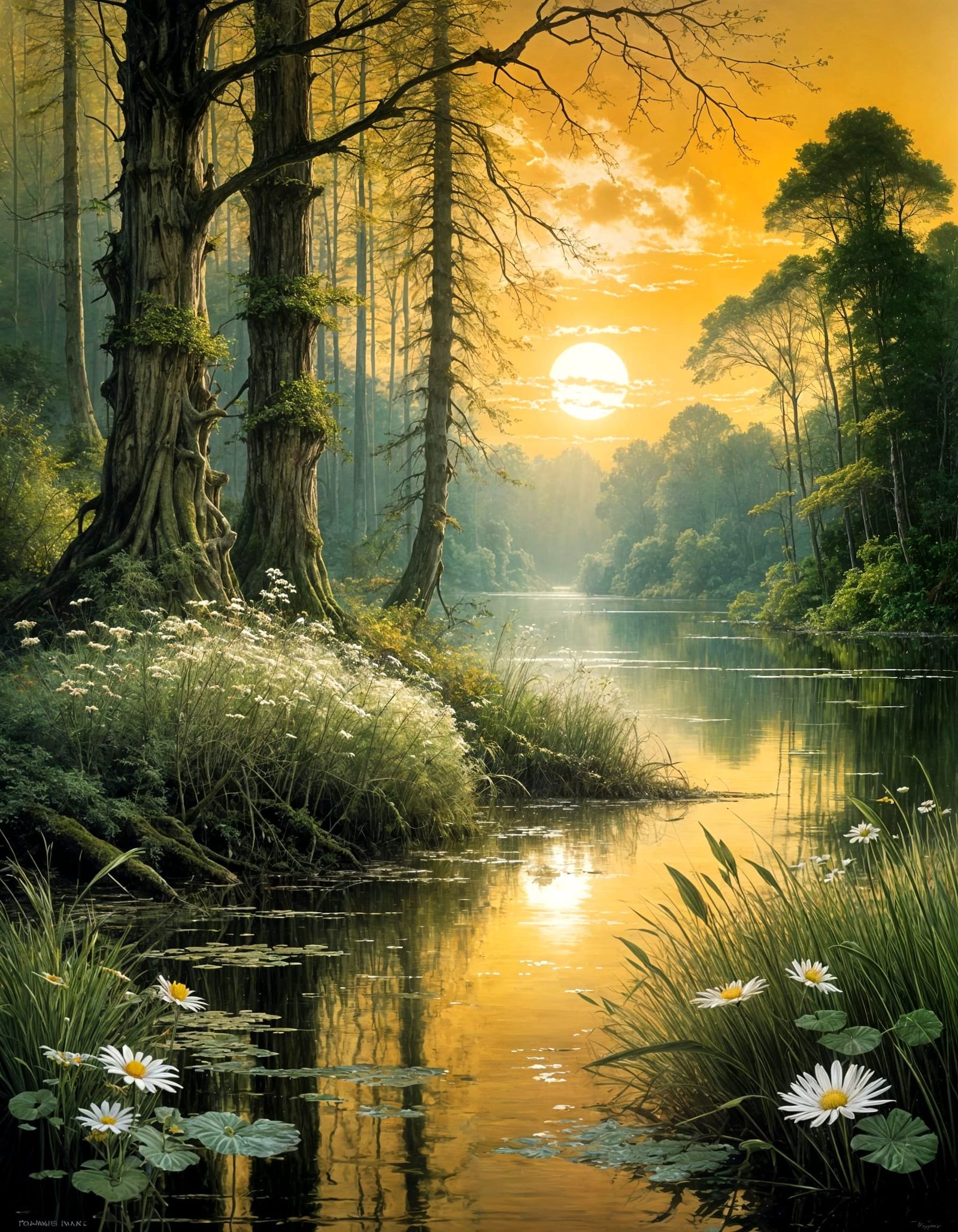 serene landscape at sunset