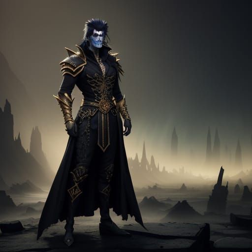 Scaramouche in Ruined City: Dark Fantasy Concept Art