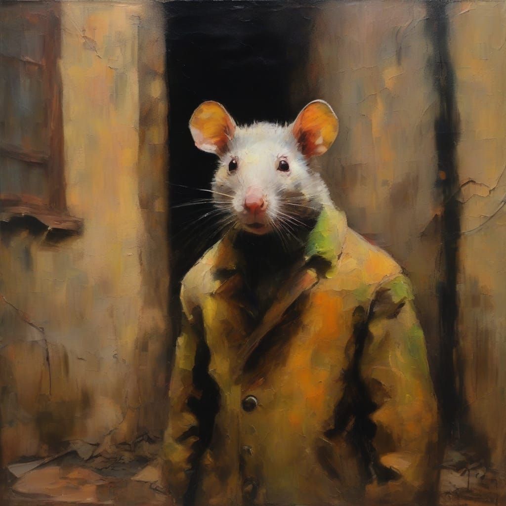 Eerie Surrealist Portrait in a Grimy Alley