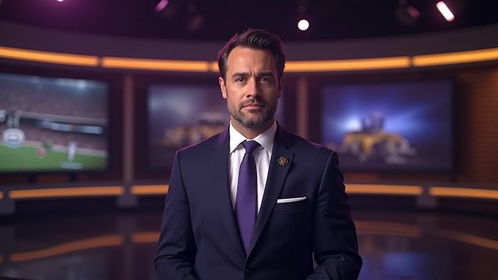 Professional Sports Anchor in Dynamic Lighting