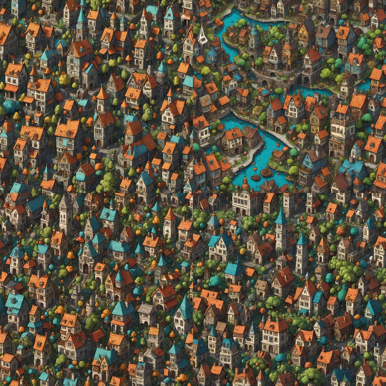 Doodle Town: A Fantastical Matte Painting