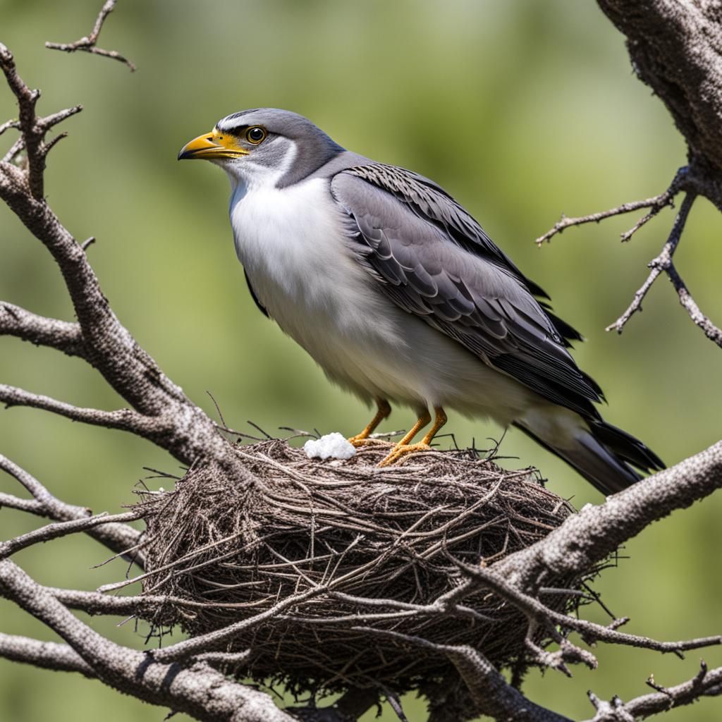 Bird Soaring, Nest Ready for Landing