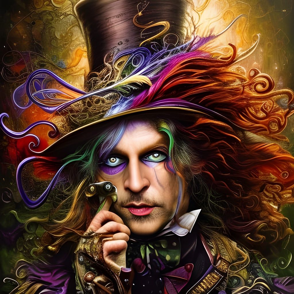Clockpunk Mad Hatter in a Magical Realm