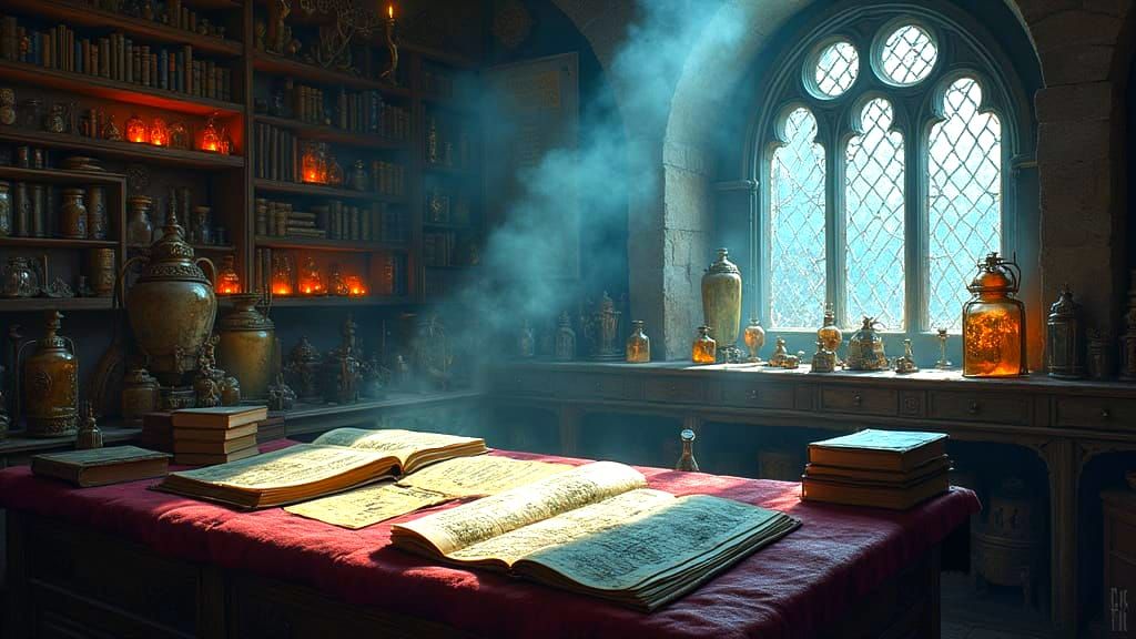 Mysterious Alchemist's Lab by Moonlight