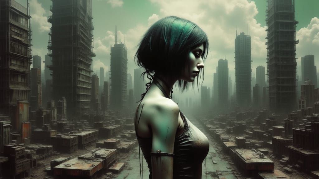 City Portrait Between Light and Darkness