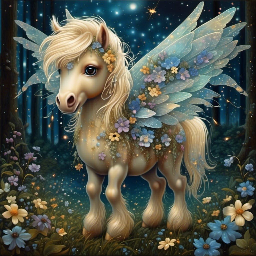 Chibi Shetland Pony Fairy with Gossamer Wings