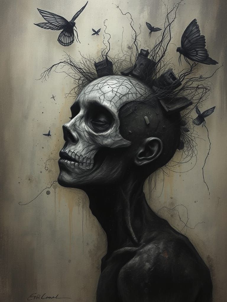 Surreal Dark Landscape in the Style of the Barbizon School