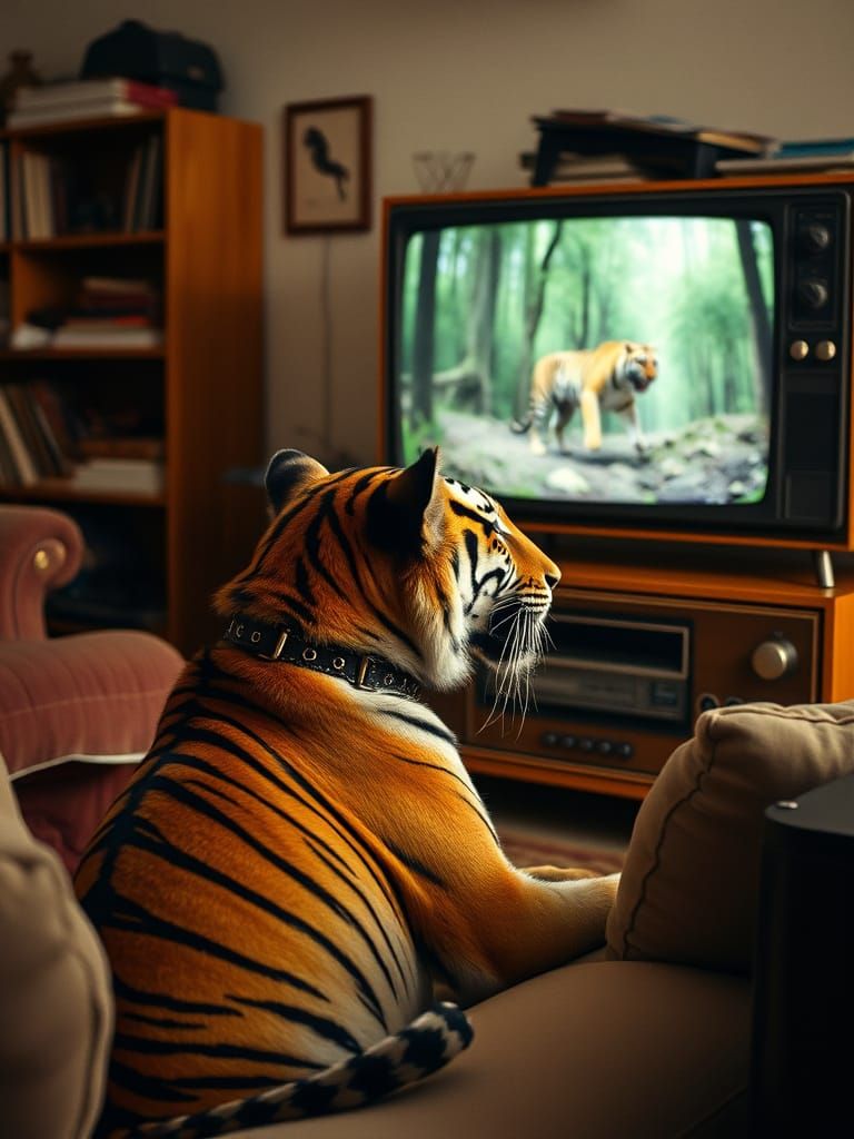 Tiger Watches TV: A Cozy Analog Film Photo