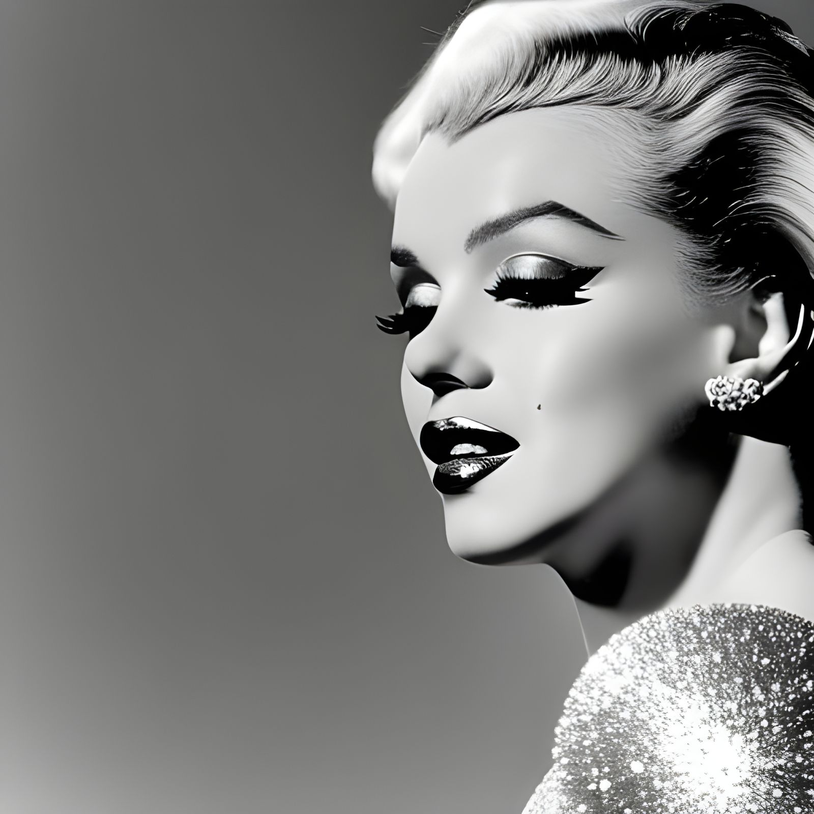 Marilyn Monroe Portrait with Modern Makeup and Tattoos