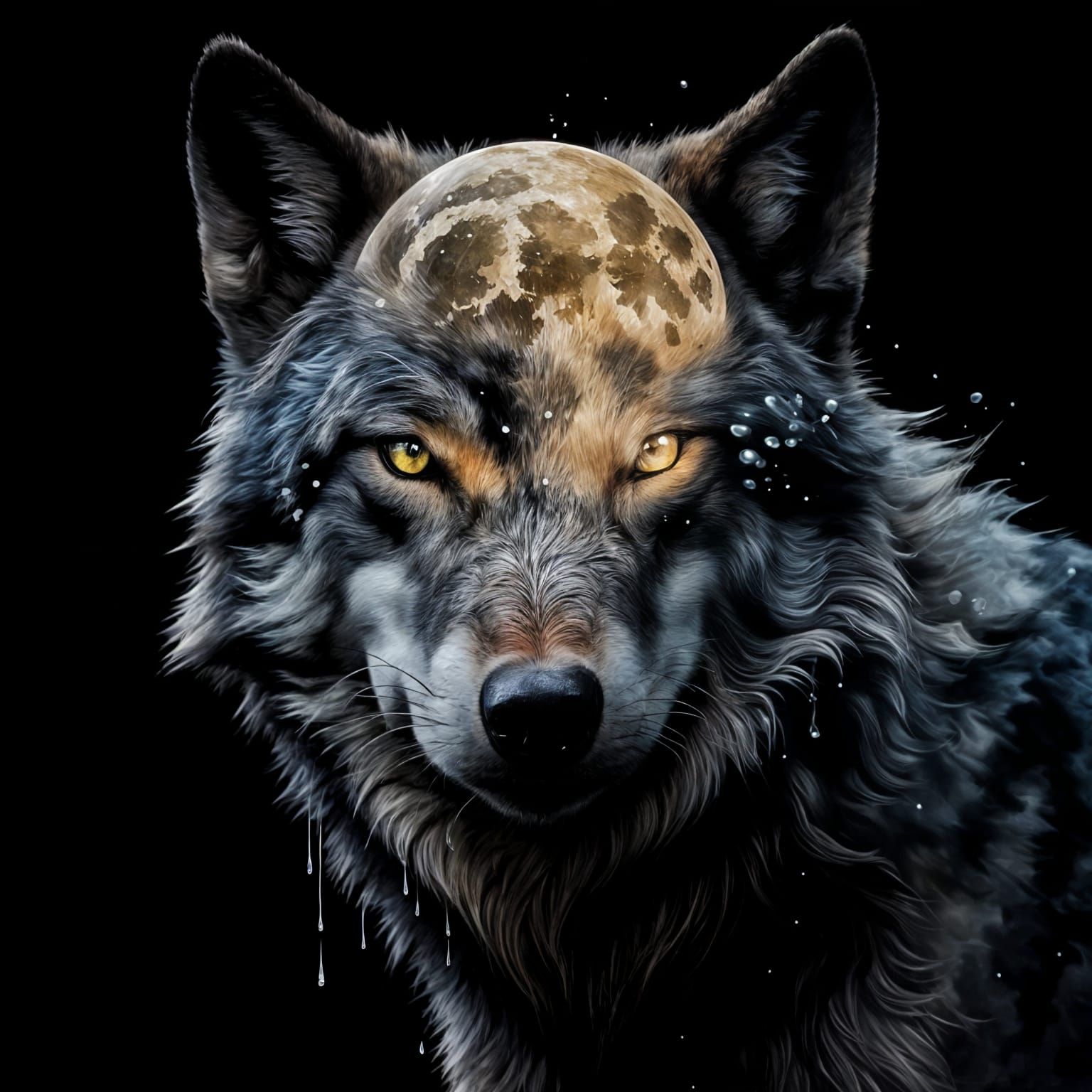 Wolf Under Full Moonlight in Cinematic Splendor