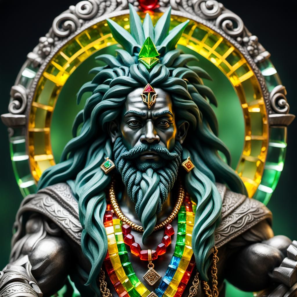 Crystal Jah Rastafari Miniature Fantasy Statue