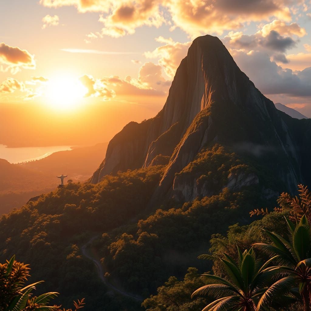 Brazilian Landscape in Vibrant HDR with Christ the Redeemer