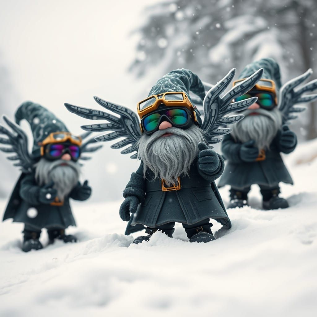 Gigeresque Gnome Angels in Winter Wonderland