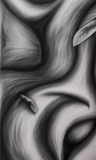 Detailed Charcoal Drawing of a Metamorphosis