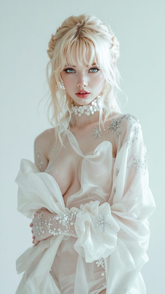 Confident Pin-Up in K-Pop and Sorayama Style