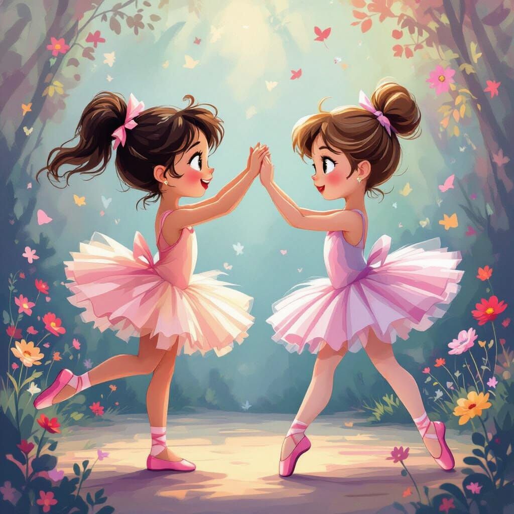 Ballet Battle: Whimsical and Vibrant Dance Scene