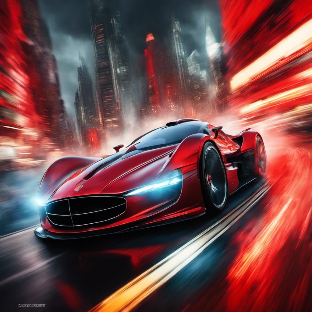 Dragon's Cyberpunk Supercar Art Deco Adventure