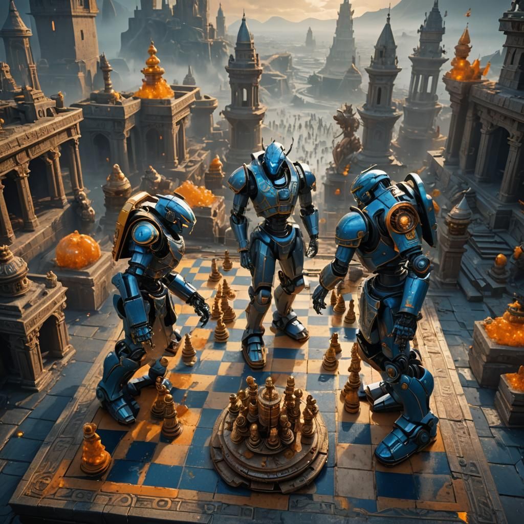 Robot Armies Clash in Ruined City