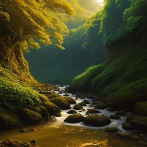 Lush Natural Spring Flowing from Cliffs in Goa