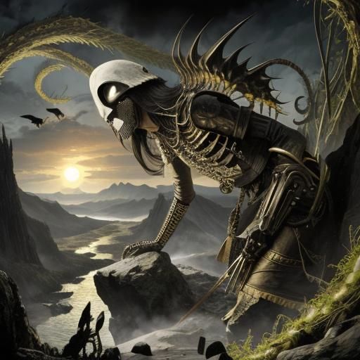 Chained Skeletons in Sunken Ship, Dark Oil Painting