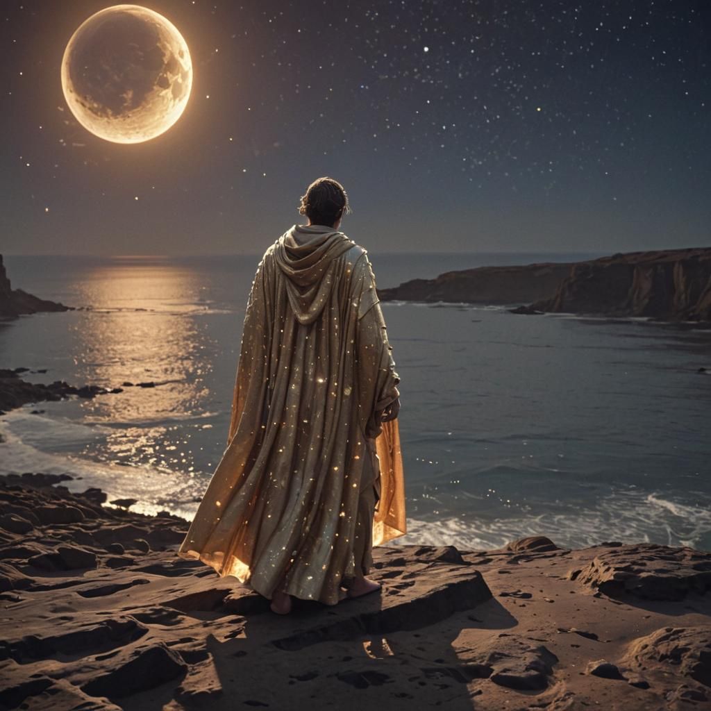 Celestial Figure Adorned in Starlight Robe