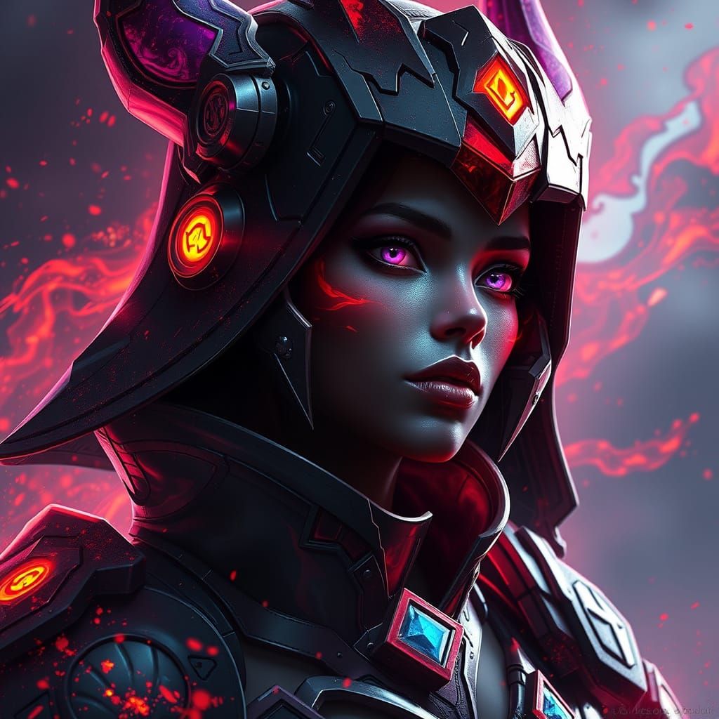 Ethereal Warhammer 40k Witch in Vibrant Triadic Colors