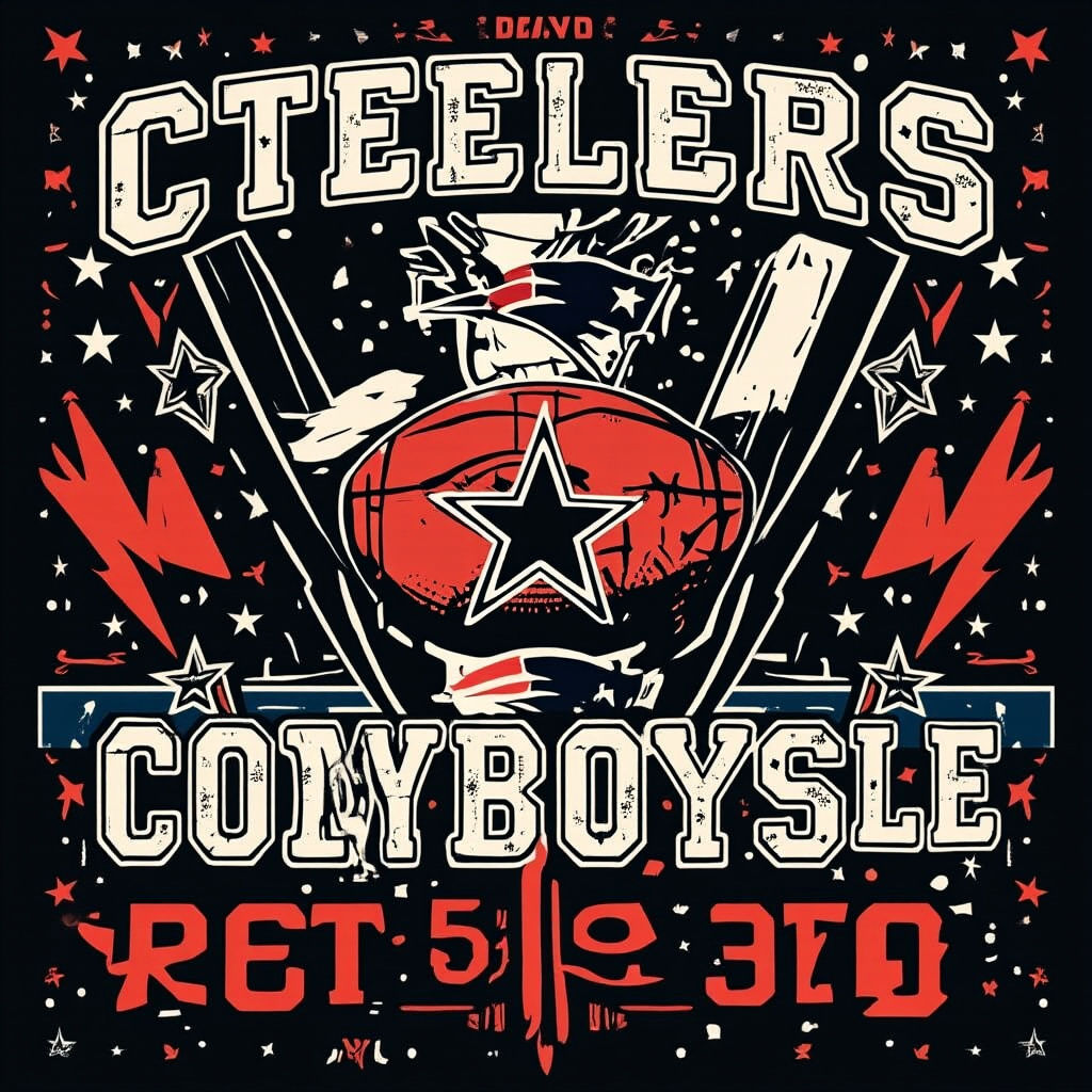 Gritty American Football T-Shirt Design with Team Names