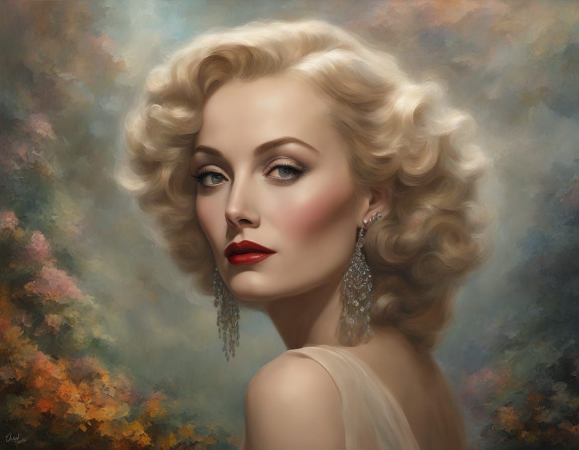 Vintage Movie Poster Portrait in Hyperrealism Style