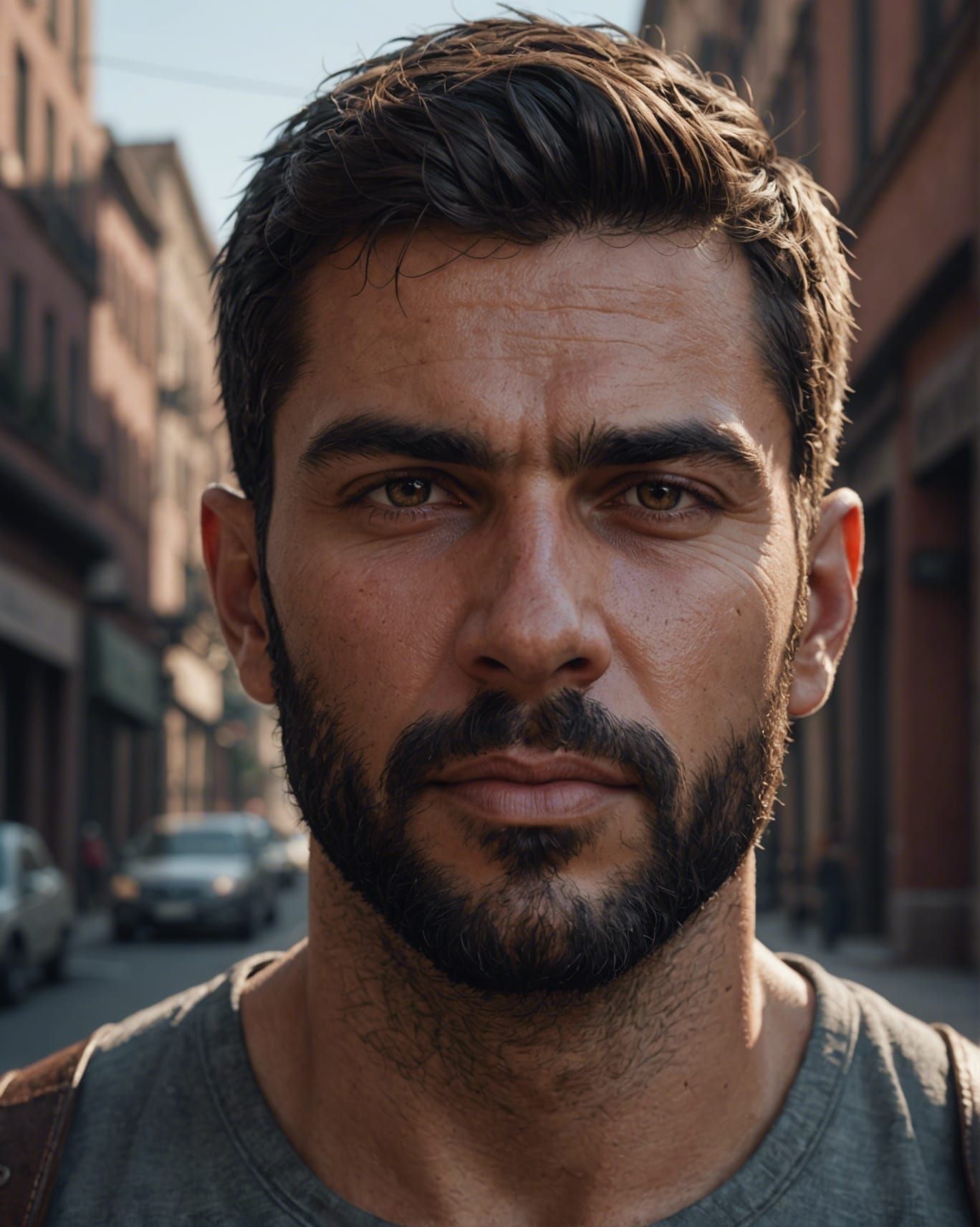 Handsome Rugged Latino Man Portrait, Photorealistic Render