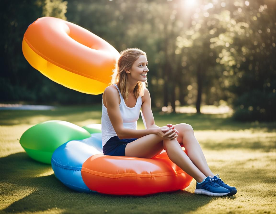 Woman Relaxing on Float in Park: Professional Photography