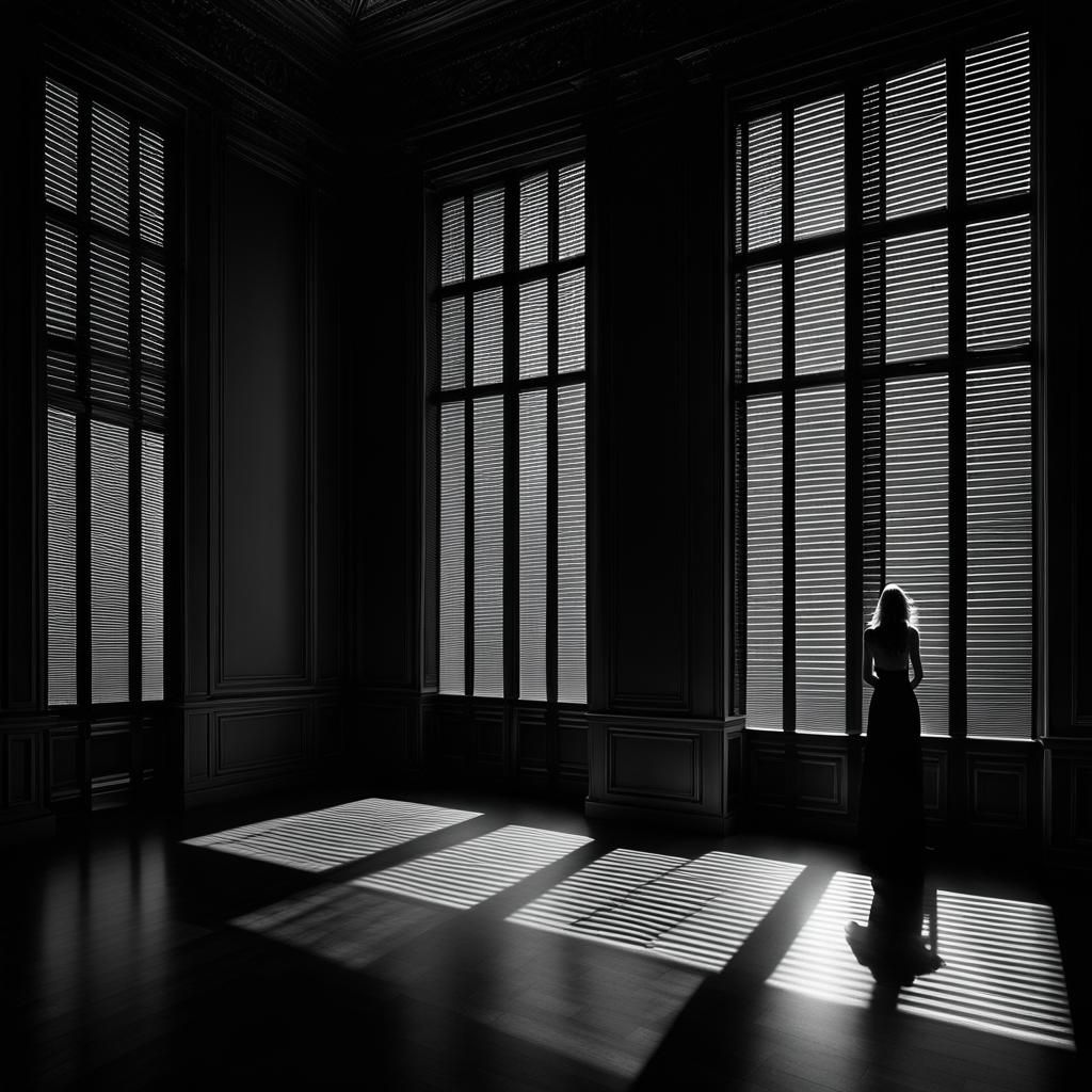 Chiaroscuro: Woman in Room with Venetian Blinds