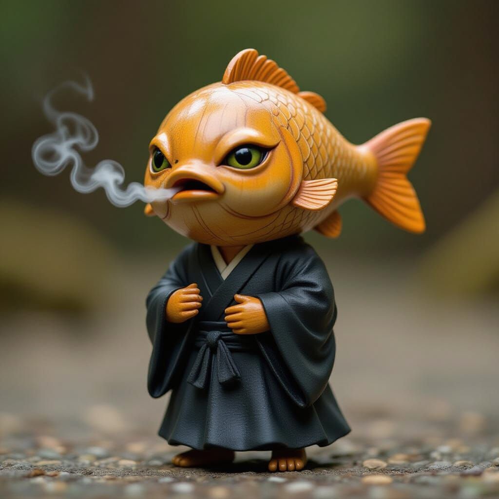 Mokupanna: Serene Yokai with Wooden Fish Head