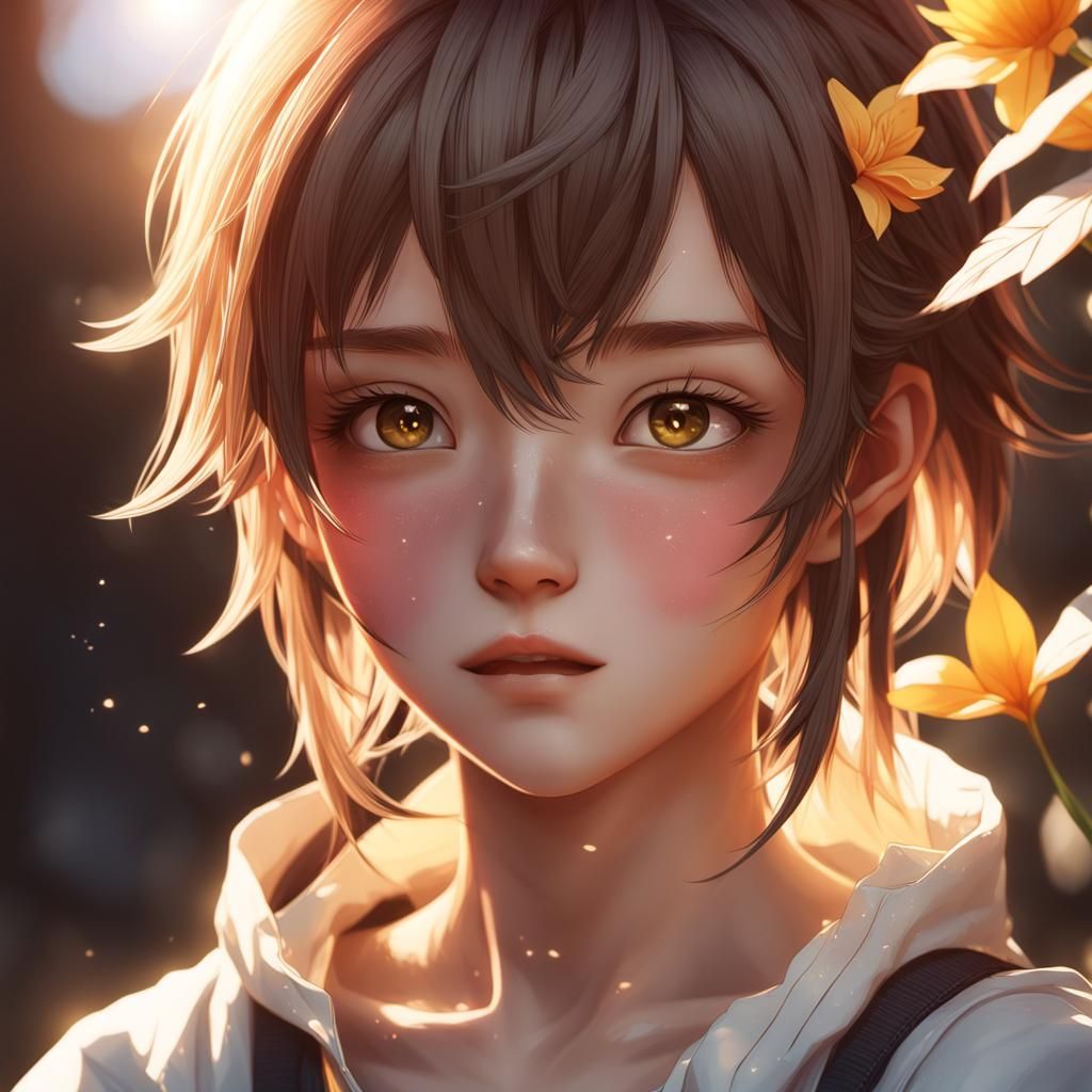 Anime Style Sunkissed Face in 3D