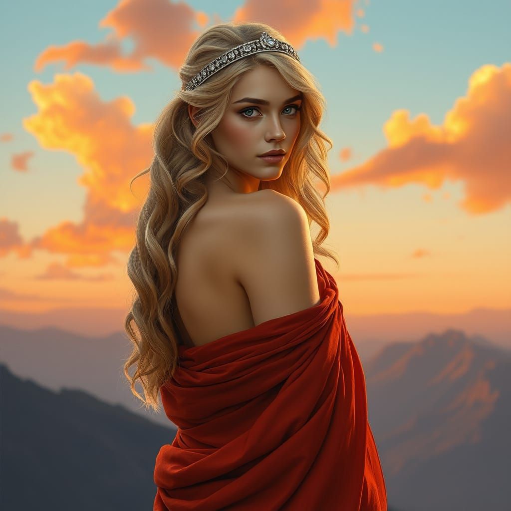 Greek Goddess on Mount Olympus in Hyperrealism