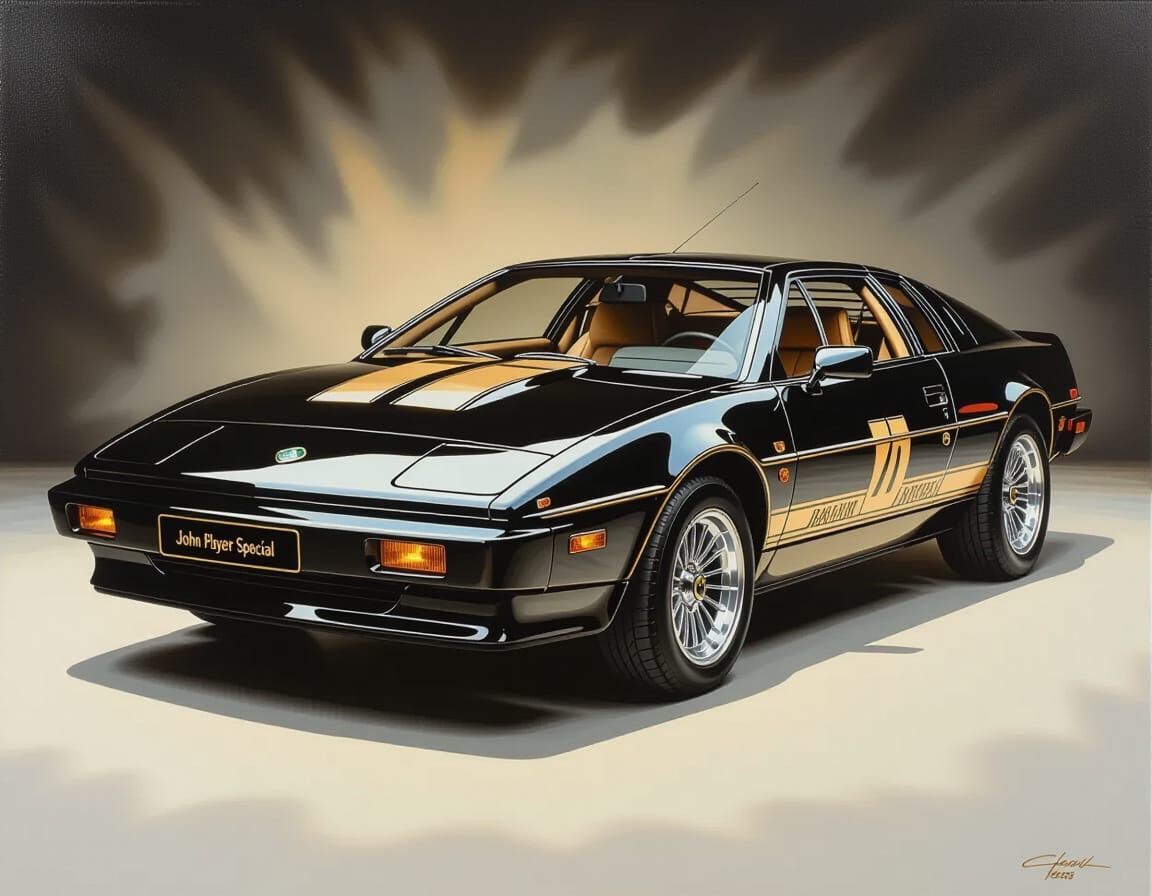 Hyperrealistic Lotus Esprit Painting in Caravaggio Style