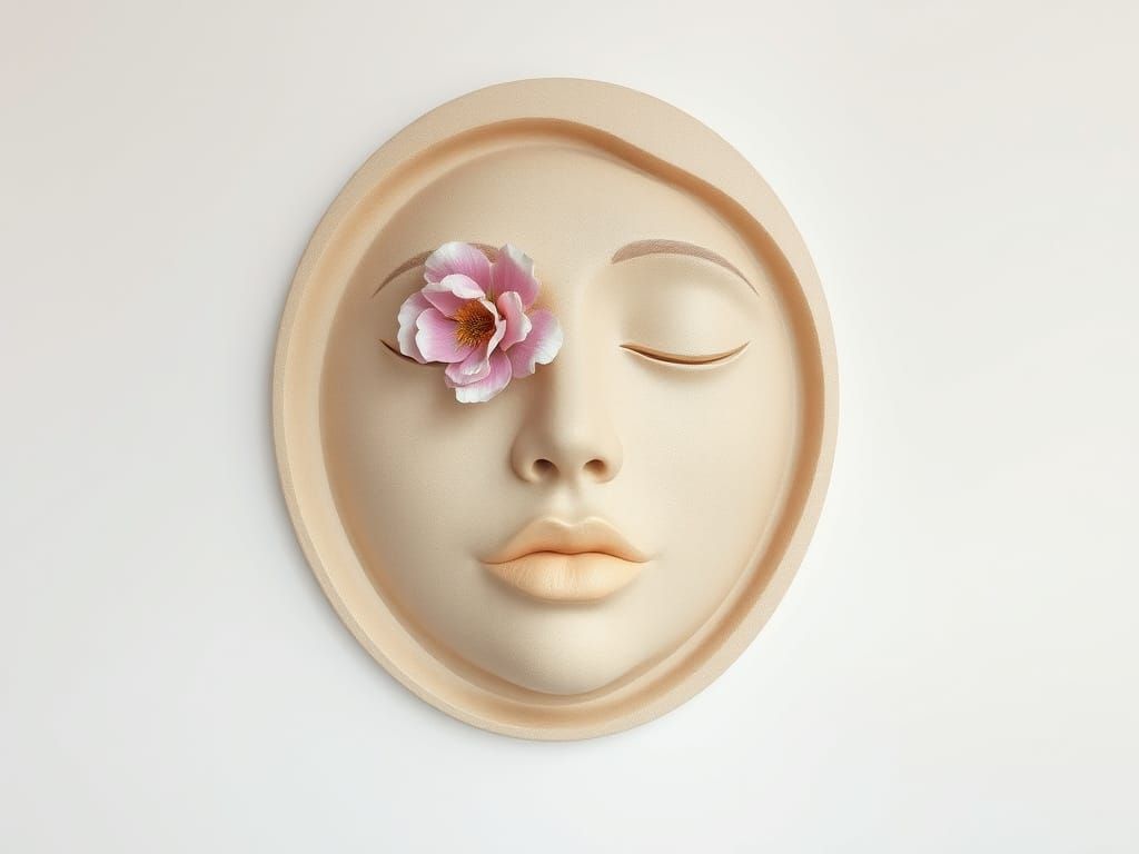 Modern Abstract Bas Relief Sculpture in Serene Harmony