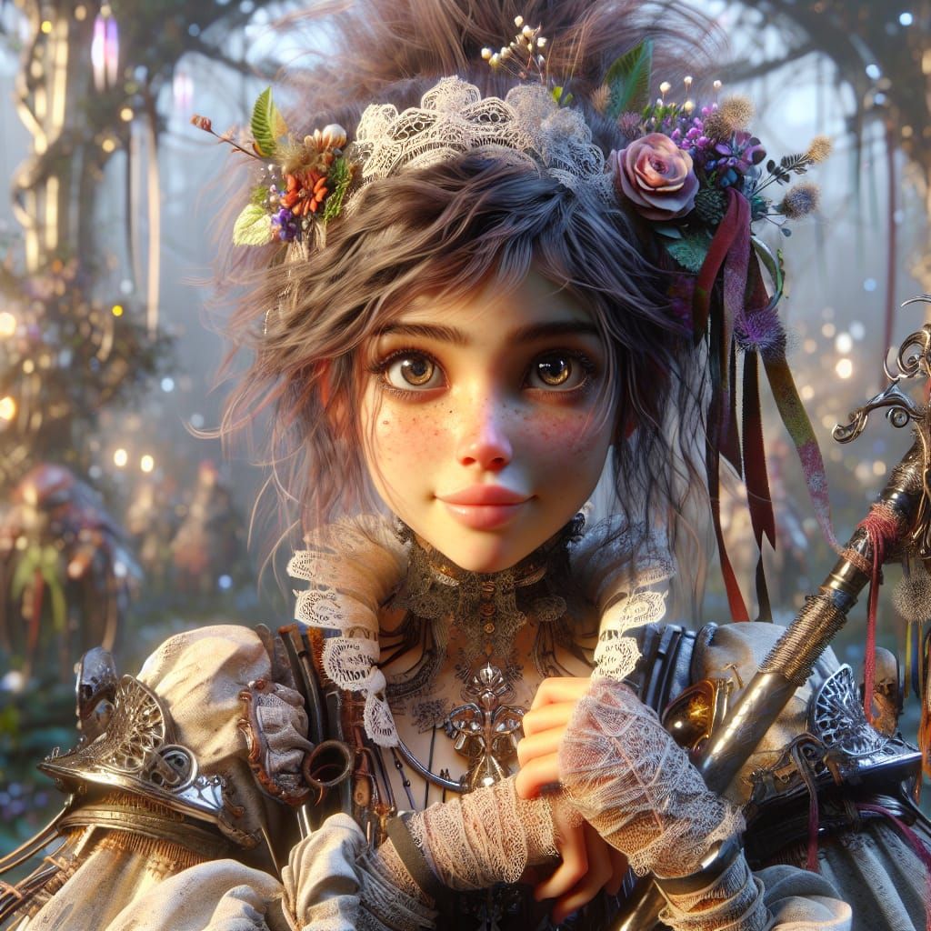 Punk Hispanic Girl in Futuristic Armor, Octane Render