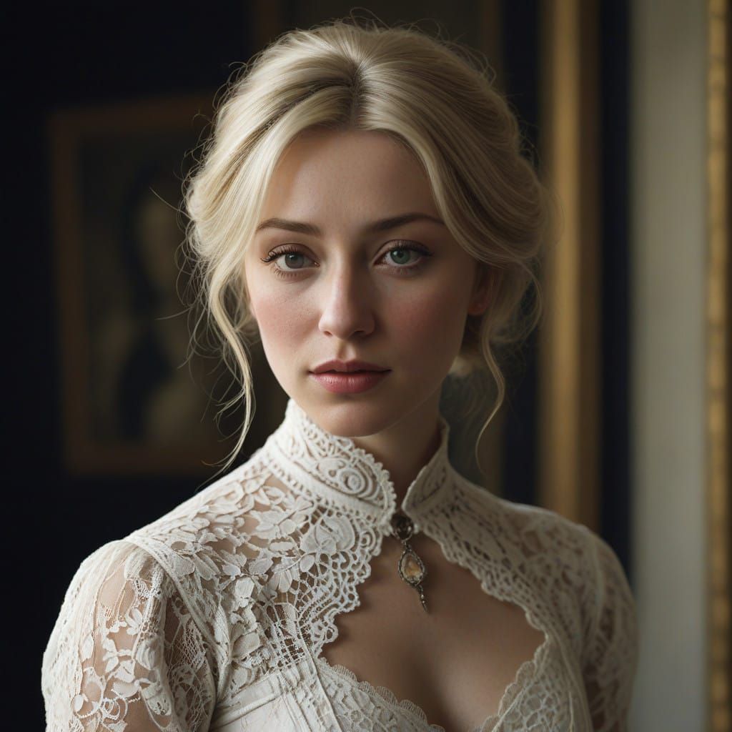 Elegant Romantic Portrait of a Young Woman